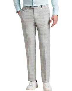 Egara Skinny Fit Suit Separates Pants, Orange & Gray Windowpane