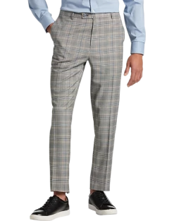 Paisley & Gray Slim Fit Suit Separates Pants, Slate Blue Check