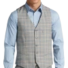 Paisley & Gray Slim Fit Suit Separates Vest, Slate Blue Check