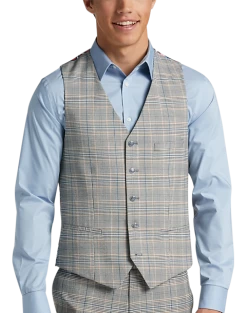 Paisley & Gray Slim Fit Suit Separates Vest, Slate Blue Check