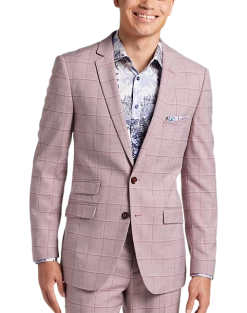 Paisley & Gray Slim Fit Suit Separates Coat, Cranberry Windowpane