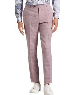 Paisley & Gray Slim Fit Suit Separates Pants, Cranberry Windowpane