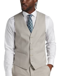 JOE Joseph Abboud Slim Fit Suit Separates Vest, Tan Sharkskin