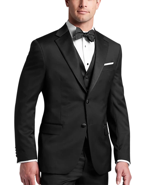 Joseph Abboud Black Label Modern Fit Suit Separates Tuxedo Coat, Black - Image 4