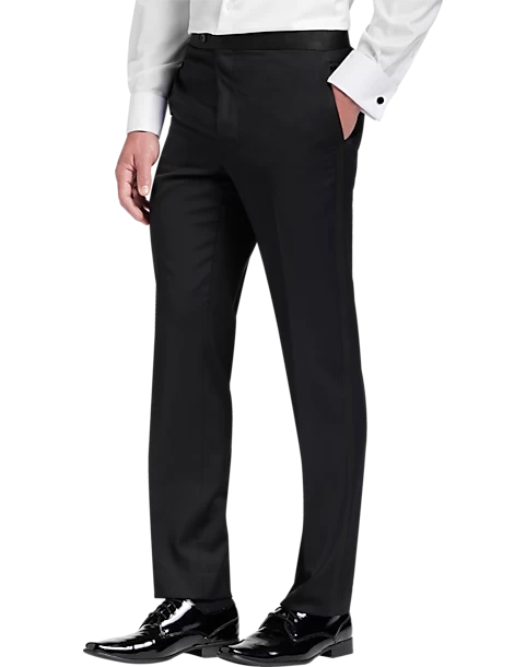 Joseph Abboud Black Label Modern Fit Suit Separates Tuxedo Pants, Black - Image 2