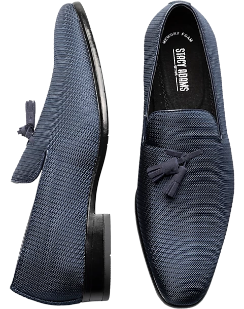 Stacy Adams Tazewell Tasseled Formal Loafers, Navy