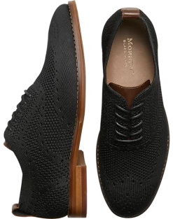 Moretti Ashland Knit Wingtip Oxfords, Black
