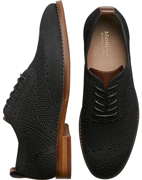 Moretti Ashland Knit Wingtip Oxfords, Navy