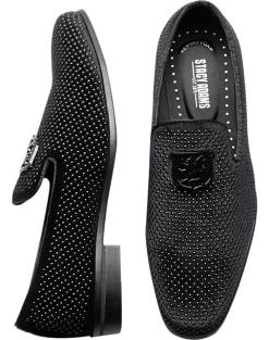 Stacy Adams Swagger Studded Ornament Formal Loafers, Black & Gold