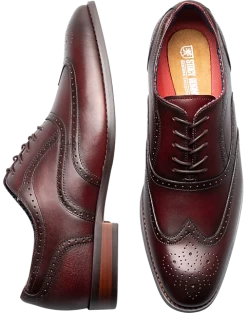 Stacy Adams Kaine Wingtip Lace-Up Dress Shoes, Burgundy