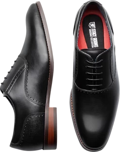 Stacy Adams Kalvin Plain Toe Lace-Up Dress Shoes, Cognac