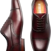 Stacy Adams Kallum Cap Toe Lace-Up Dress Shoes, Burgundy