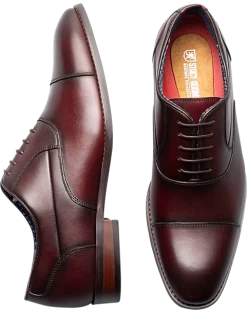 Stacy Adams Kallum Cap Toe Lace-Up Dress Shoes, Burgundy