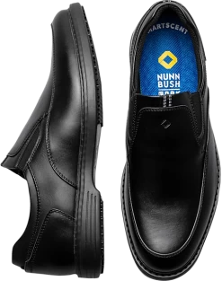 Nunn Bush Wade Work Moc Toe Slip On Shoes, Black