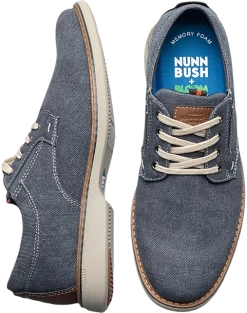 Nunn Bush Otto Canvas Plain Toe Oxfords, Blue Denim