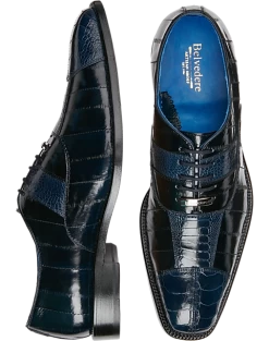 Belvedere Mare Ostrich & Eel Cap Toe Oxfords, Purple