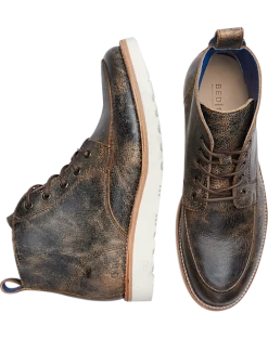 Bed Stu Lincoln Apron Toe Lace Up Boots, Brown