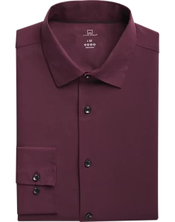 Michael Strahan Modern Fit Spread Collar Dress Shirt, Wine