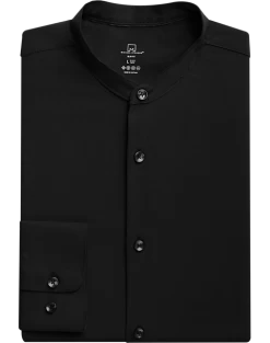 Michael Strahan Slim Fit Banded Collar Dress Shirt, Black
