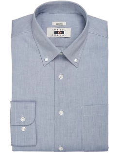 Joseph Abboud Classic Fit Button-Down Collar Shirt, Light Blue Chambray