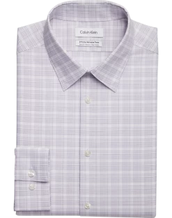 Calvin Klein Infinite Wrinkle Free Slim Fit Stretch Collar Dress Shirt, Iris Plaid