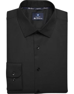 Ben Sherman Slim Fit Dobby Dress Shirt, Black Teardrop