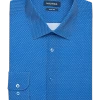 Nautica Slim Fit Four-Way Stretch Dress Shirt, Medium Blue Print