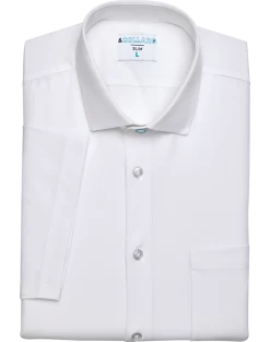 &Collar Pacific Slim Fit Stain-Resistant Short Sleeve Dress Shirt, White