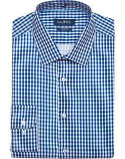 Nautica Slim Fit Four-Way Stretch Dress Shirt, Navy Check