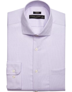Pronto Uomo Classic Fit Spread Collar Dress Shirt, Lavender Check