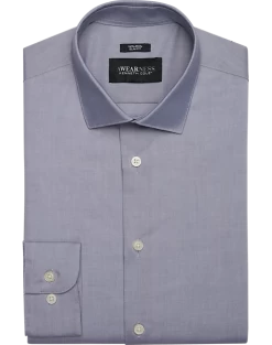 Awearness Kenneth Cole Slim Fit Spread Collar Dress Shirt, Blue Denim