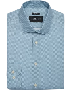 Awearness Kenneth Cole Slim Fit Spread Collar Dress Shirt, Teal Check