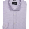 Awearness Kenneth Cole Slim Fit Spread Collar Dress Shirt, Lavender Plaid