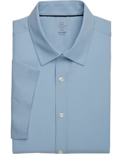 Michael Strahan Modern Fit Short Sleeve Dress Shirt, Light Blue