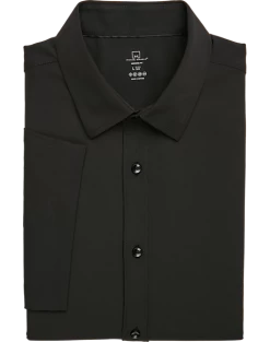 Michael Strahan Modern Fit Short Sleeve Dress Shirt, Black