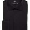 Pronto Uomo Slim Fit French Cuff Tuxedo Formal Shirt, Black
