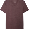 Lucky Brand Burnout Modern Fit V-Neck T-Shirt, Burgundy Burnout