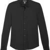 Awearness Kenneth Cole Slim Fit Spread Collar Sport Shirt, Black