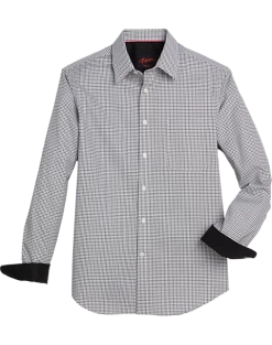 Egara Slim Fit Sport Shirt, Black & White Houndstooth