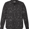 Paisley & Gray Slim Fit Spread Collar Sport Shirt, Black Floral