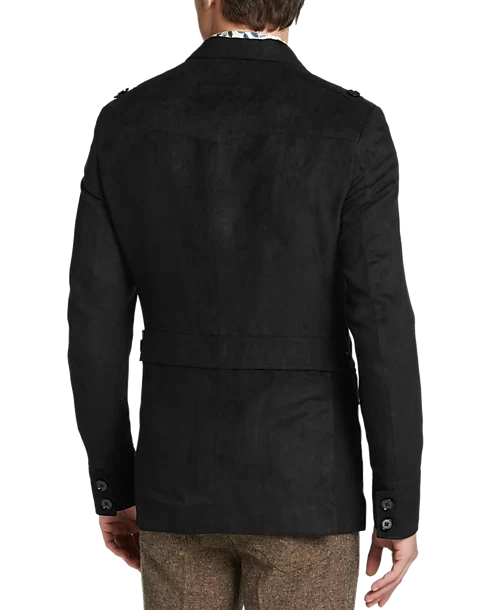 Paisley & Gray Slim Fit Military Coat, Black - Image 2