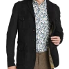 Paisley & Gray Slim Fit Military Coat, Black