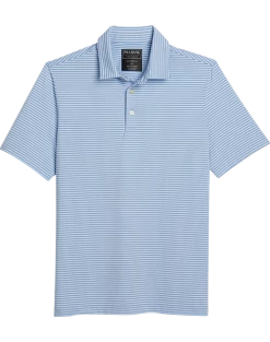 Jos. A. Bank Traveler Collection Modern Fit Polo, Light Blue Stripe