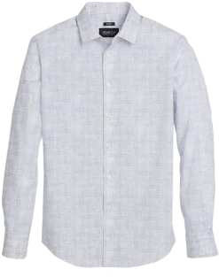 Awearness Kenneth Cole Modern Fit Sport Shirt, Light Blue Hatch Pattern