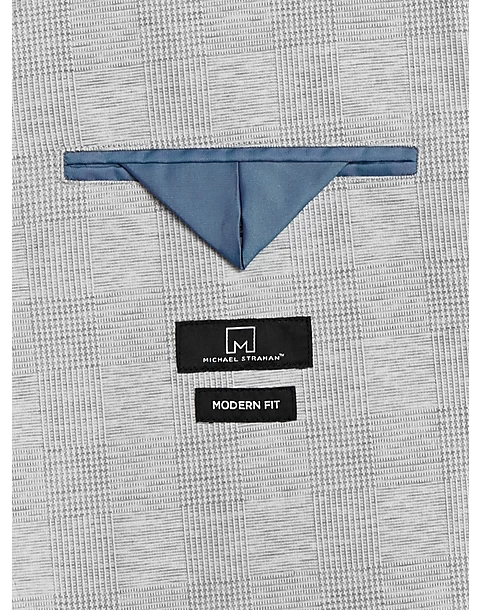 Michael Strahan Modern Fit Knit Soft Jacket, Silver Glen Plaid - Image 3