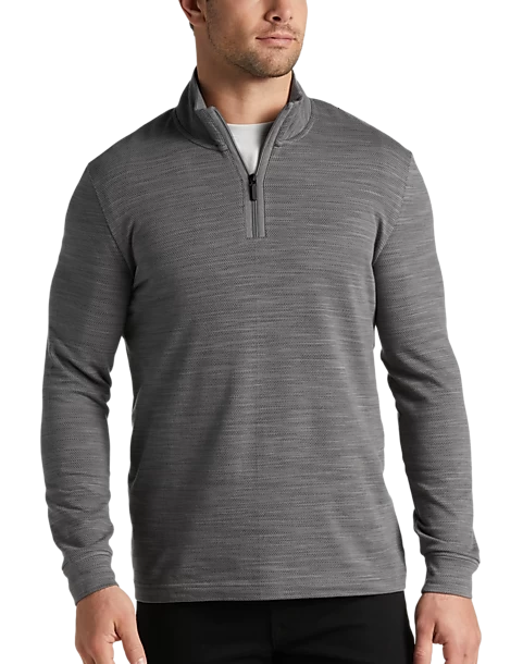 Awearness Kenneth Cole Slim Fit 1/4 Zip Sweater, Gray Space Dye