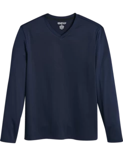 Awearness Kenneth Cole Slim Fit V-Neck Long Sleeve T-Shirt, Navy