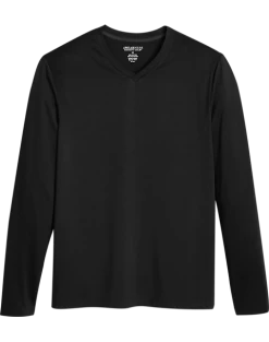 Awearness Kenneth Cole Slim Fit V-Neck Long Sleeve T-Shirt, Black