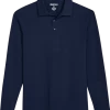 Awearness Kenneth Cole Modern Fit Long Sleeve Polo, Navy