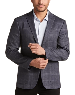 Awearness Kenneth Cole Slim Fit Knit Sport Coat, Navy Plaid